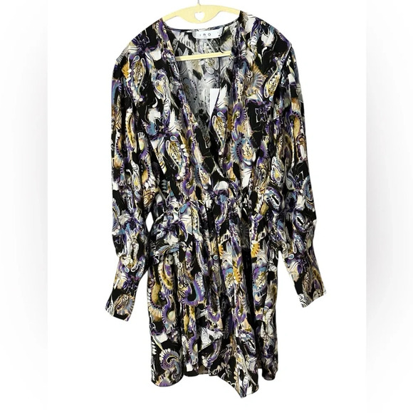 IRO Black and Purple Damie Dress Size 40 - Picture 3 of 9